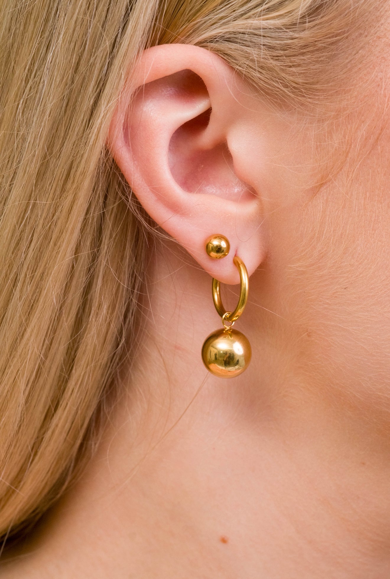 Golden Orb Drop Hoops