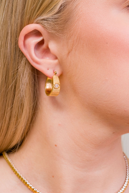 Ridged Crystal earrings