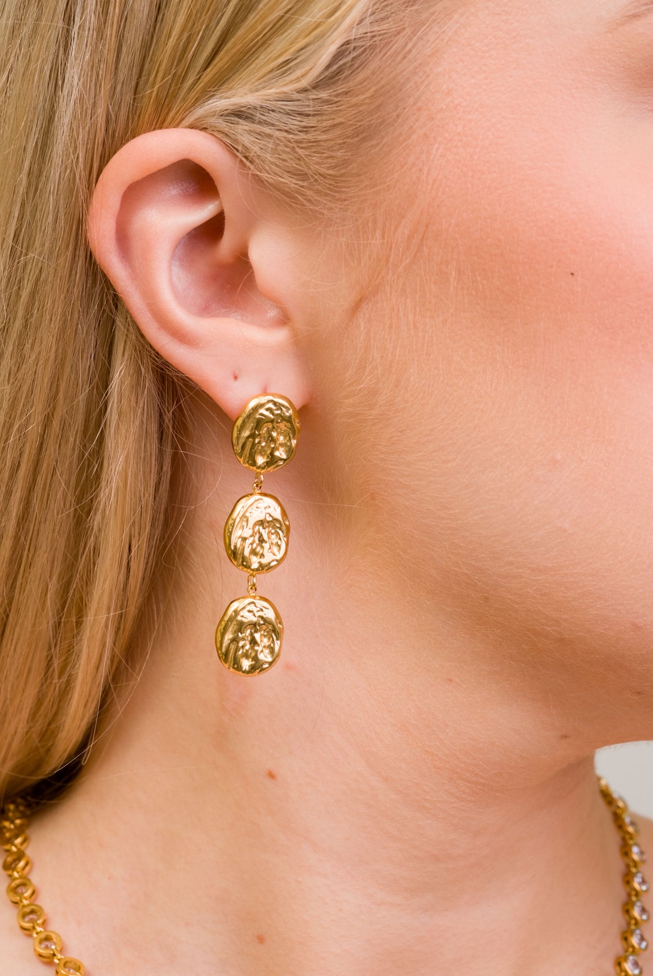 Molten Coin Drop Earrings