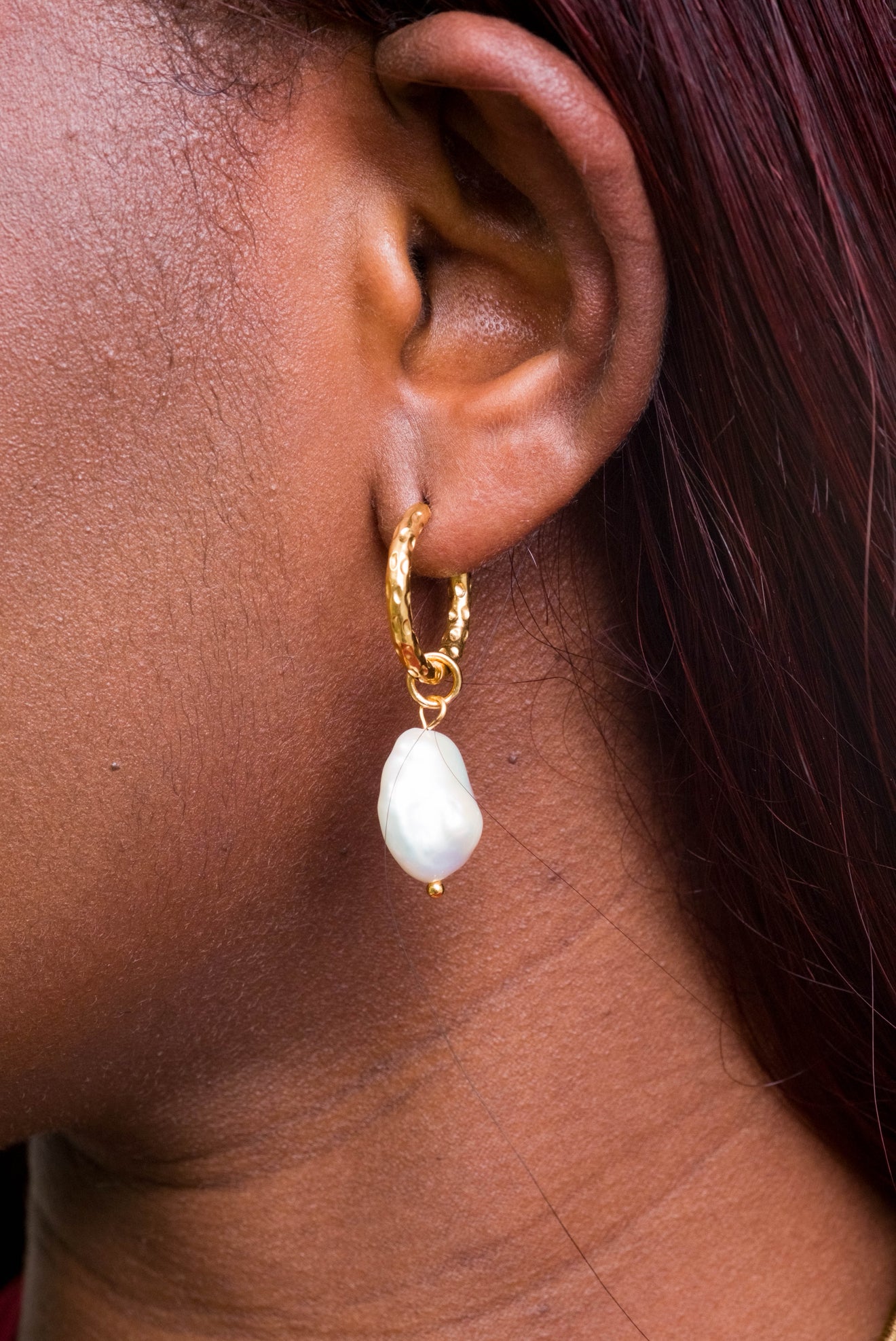 Pearl Drop Hoops