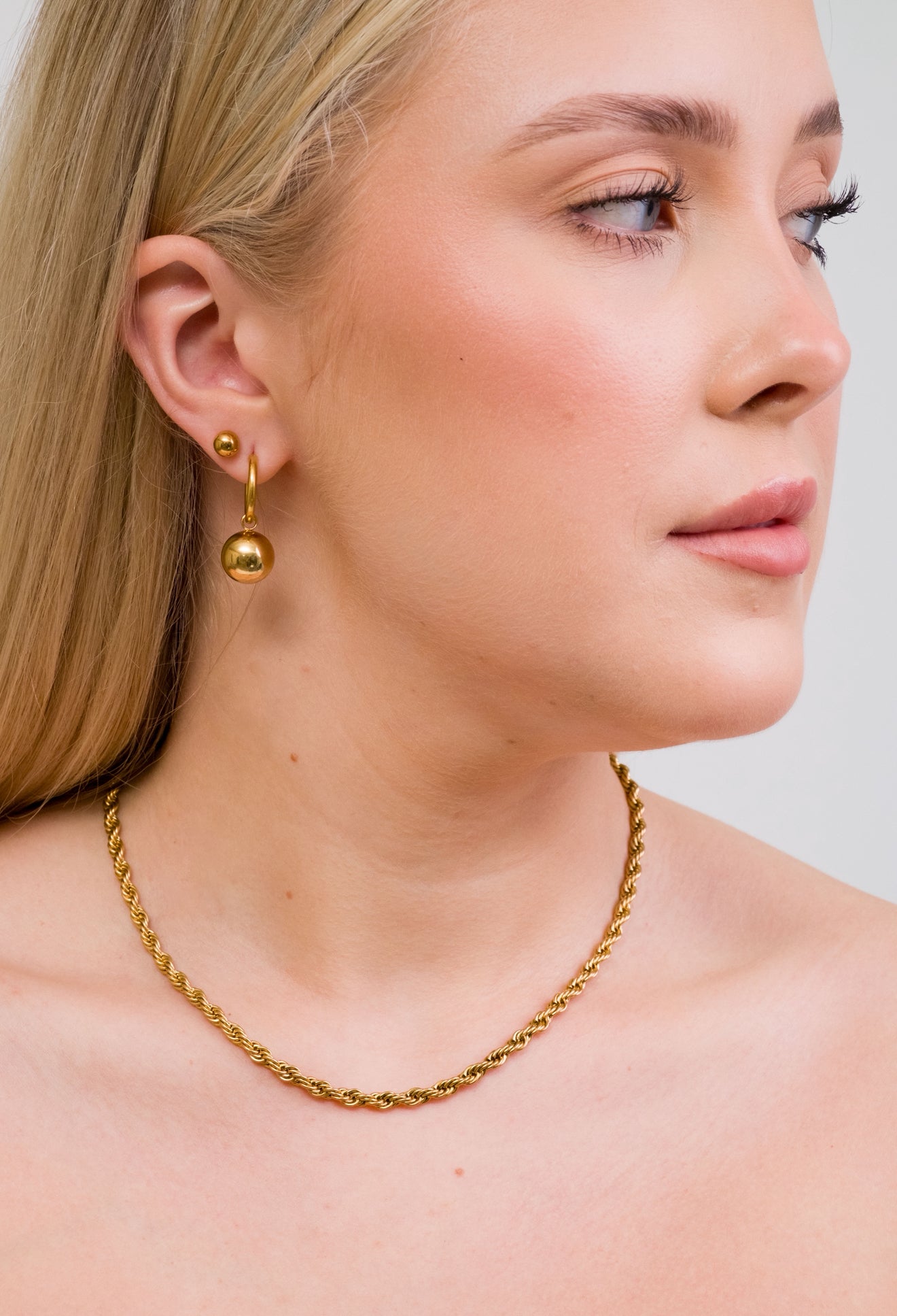 Golden Orb Drop Hoops