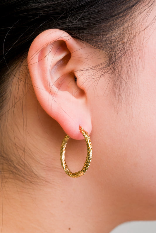Soleil Textured Hoops